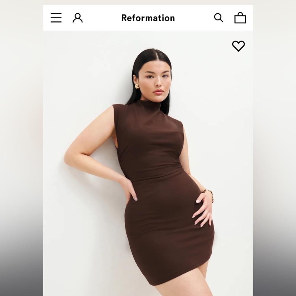 Reformation Chocolate Mini Dress